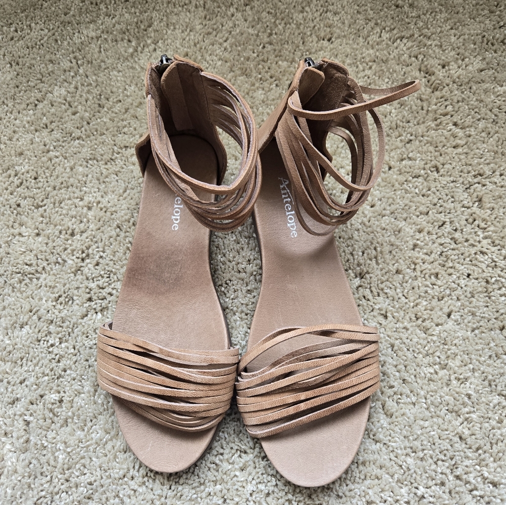 Antelope Tan Leather Sandals Womens EU 38 US 7-7.5 - Picture 6 of 9